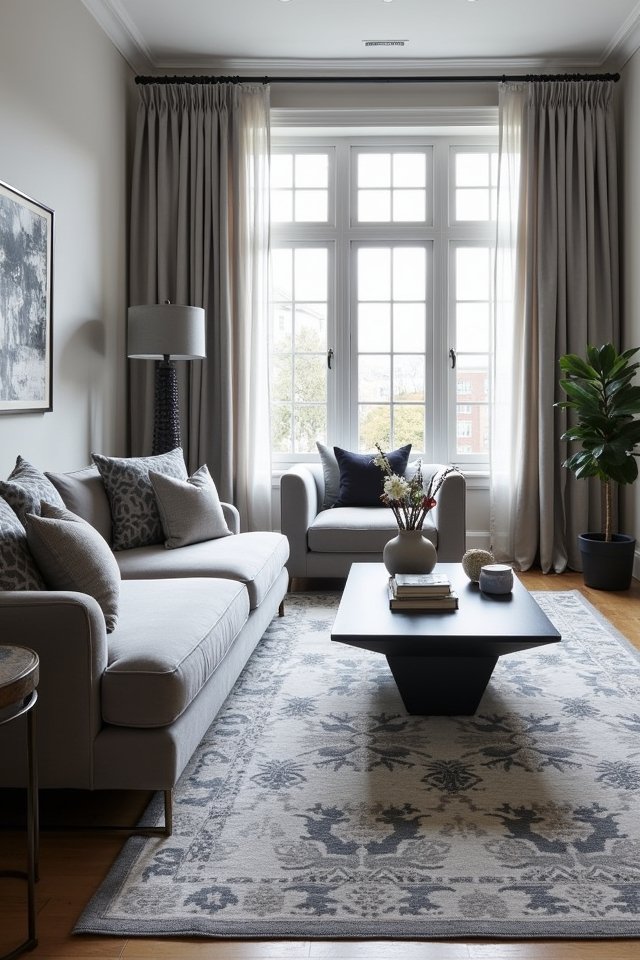 layered gray pattern decor