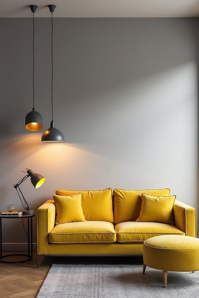 layered grey and yellow lighting