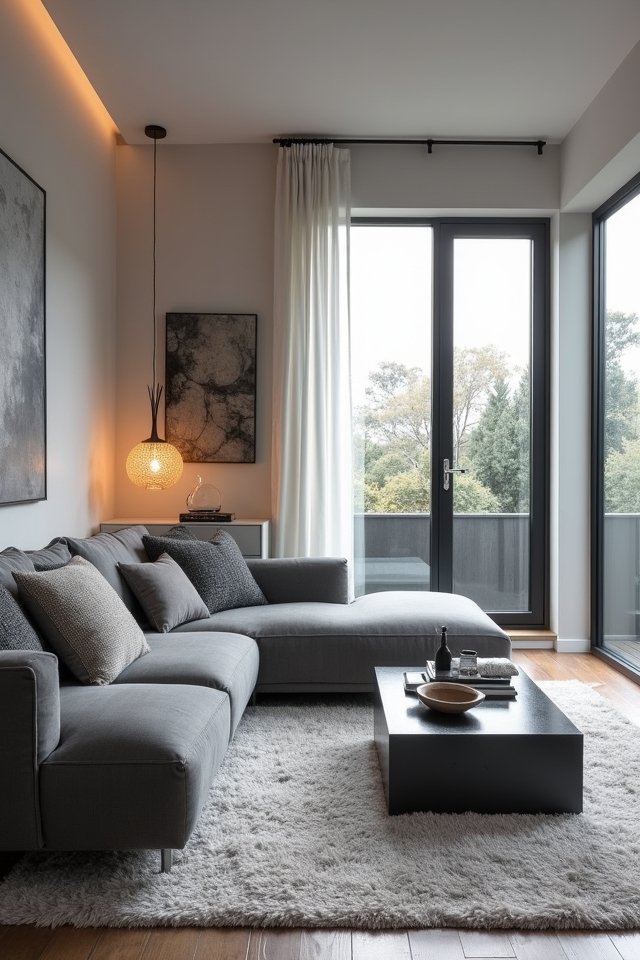 layered grey living room elegance
