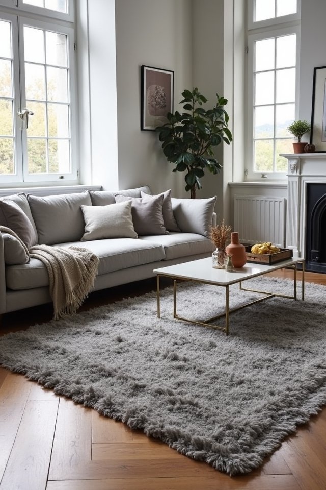 layered grey rug comfort
