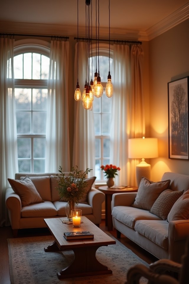 layered lighting creates coziness