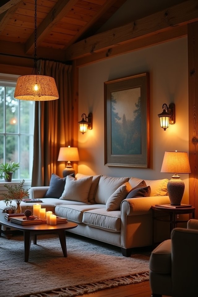 layered lighting creates coziness