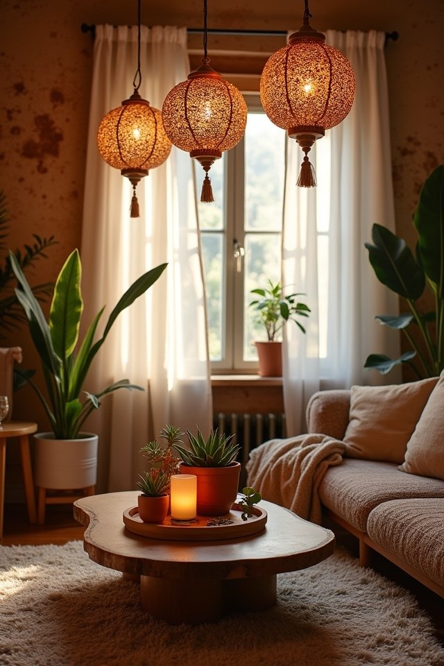 layered lighting with lanterns