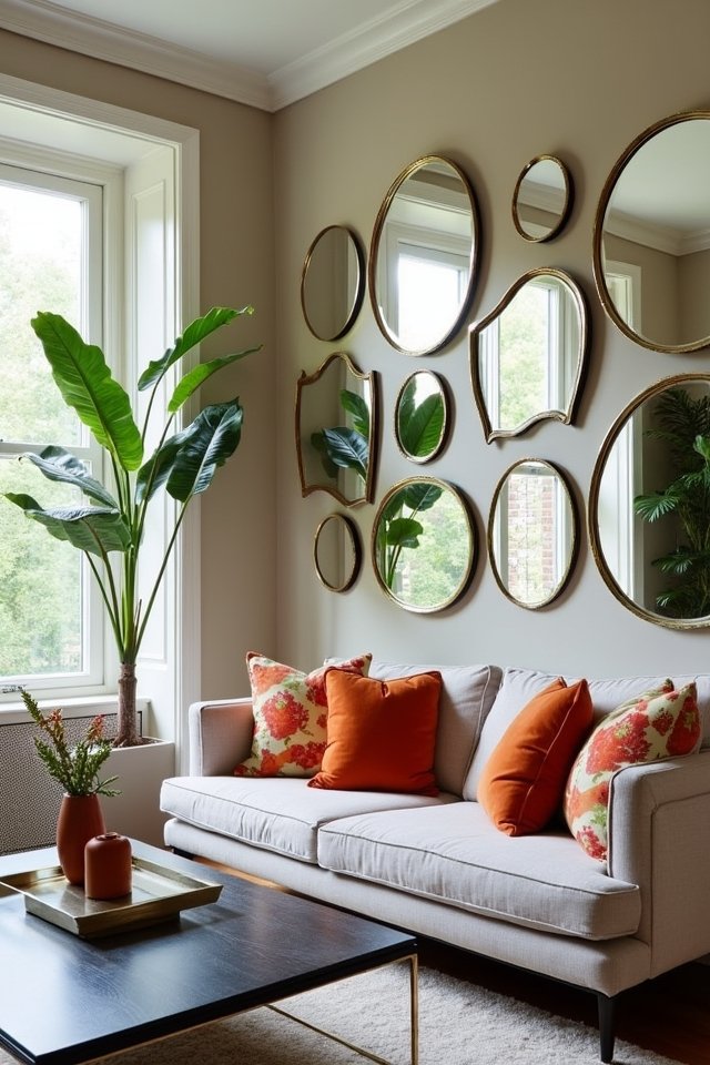 layered mirrors create depth