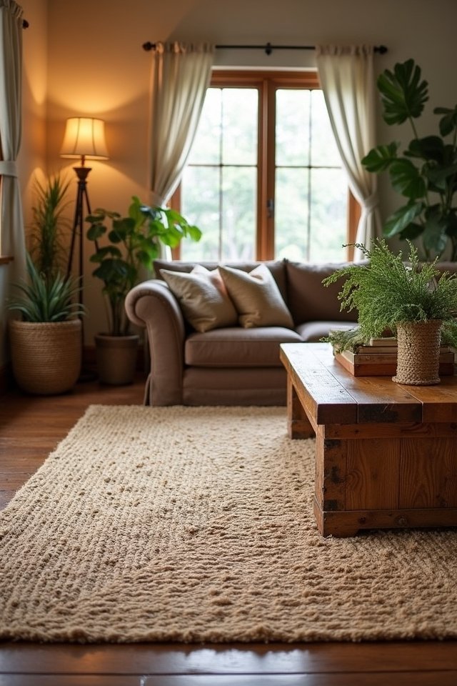 layered natural fiber decor