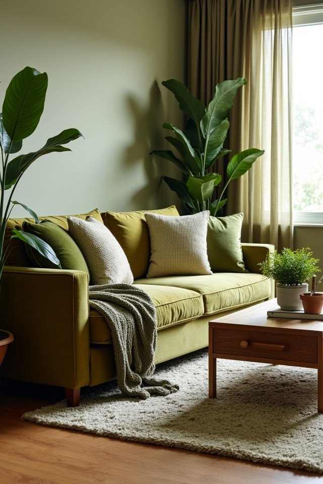 layered olive green textures