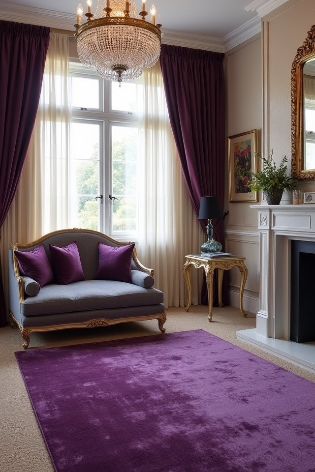 layered purple rug textures