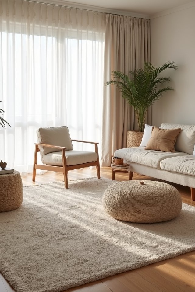 layered rugs create warmth