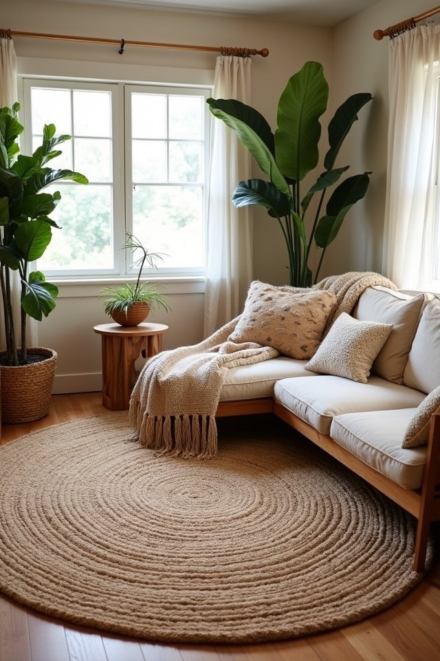 layered rugs create warmth