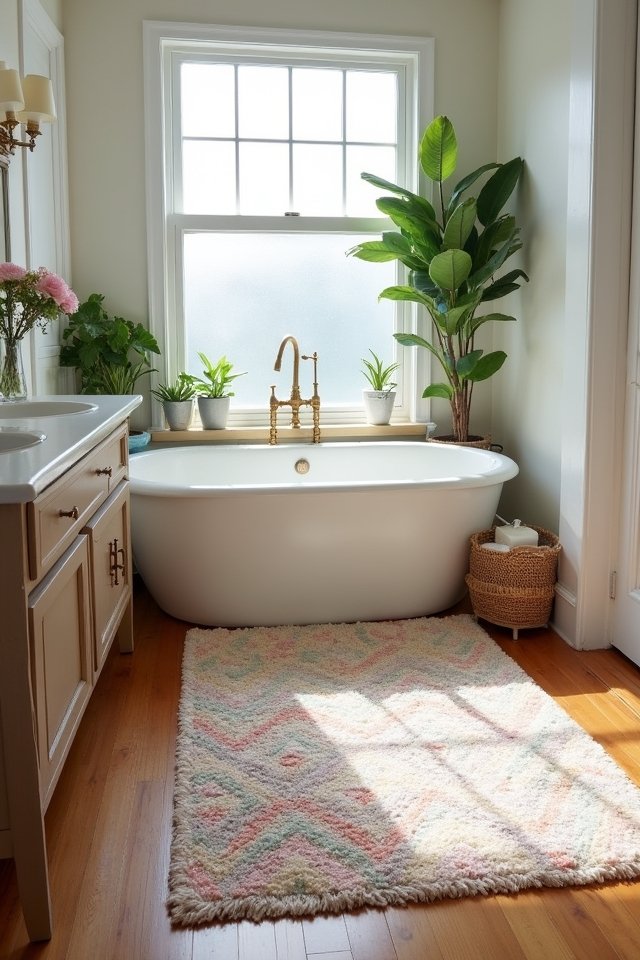layered rugs for bathrooms