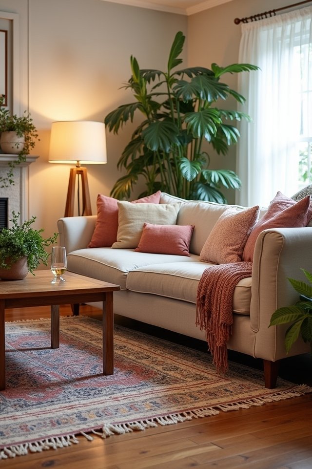 layered rugs for boho style