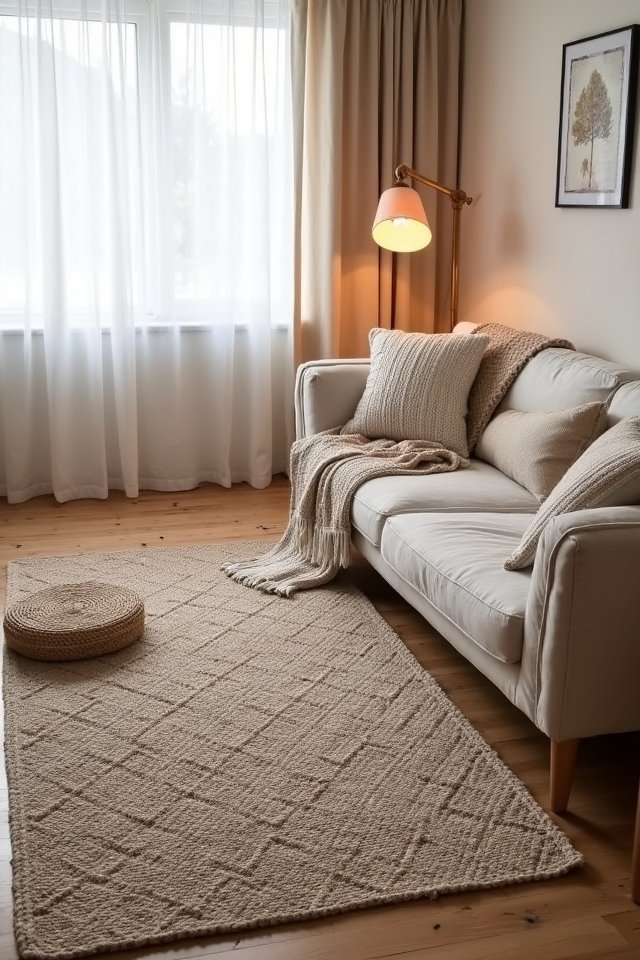 layered rugs for coziness