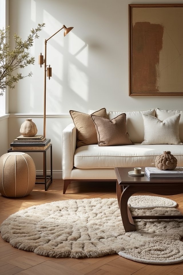 layered rugs for coziness