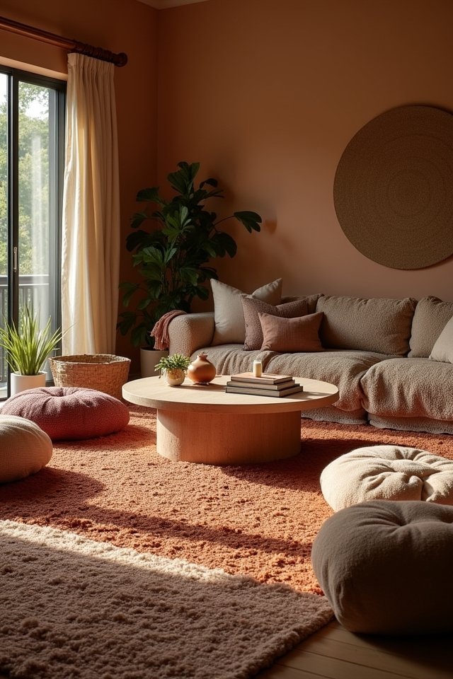 layered rugs for coziness