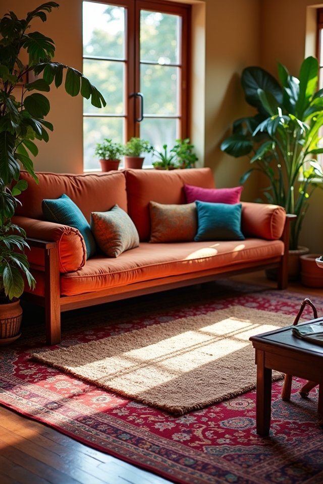 layered rugs for warmth