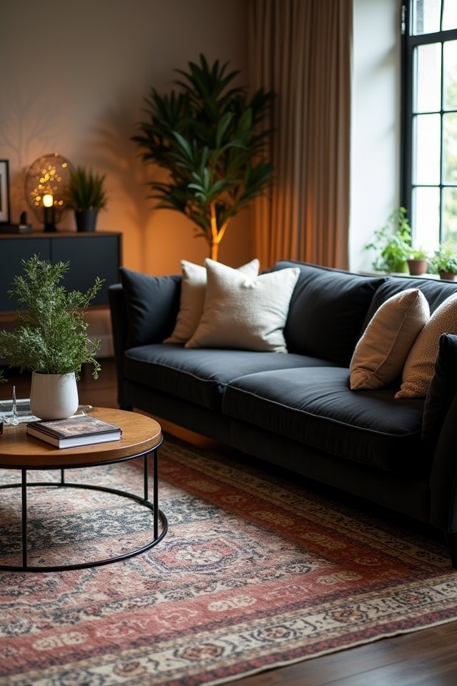 layered rugs for warmth