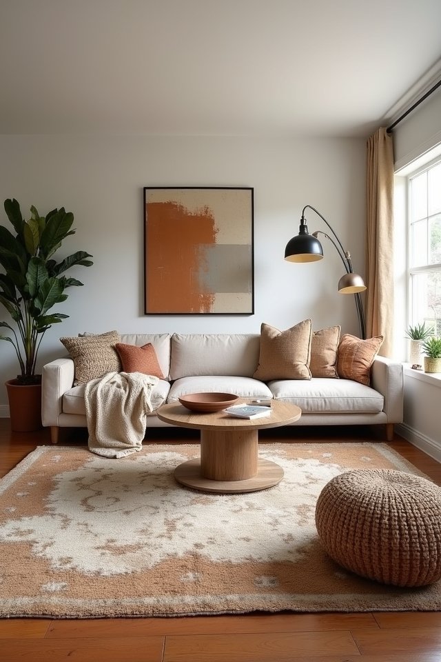 layered rugs for warmth