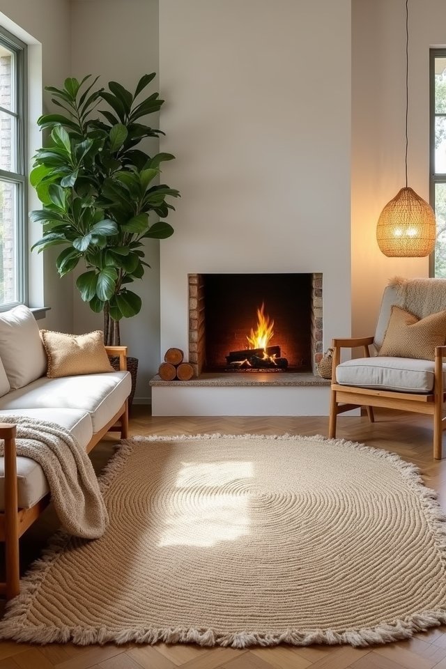 layered rugs for warmth