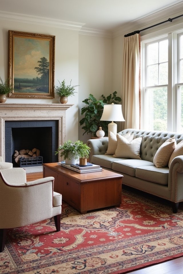 layered rugs for warmth