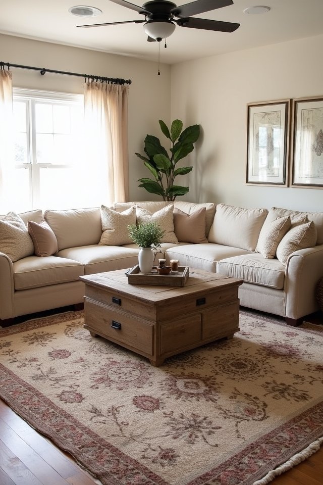 layered rugs for warmth