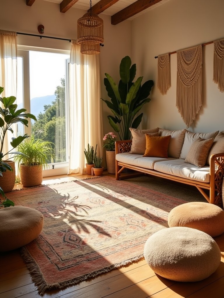 layered rugs for warmth