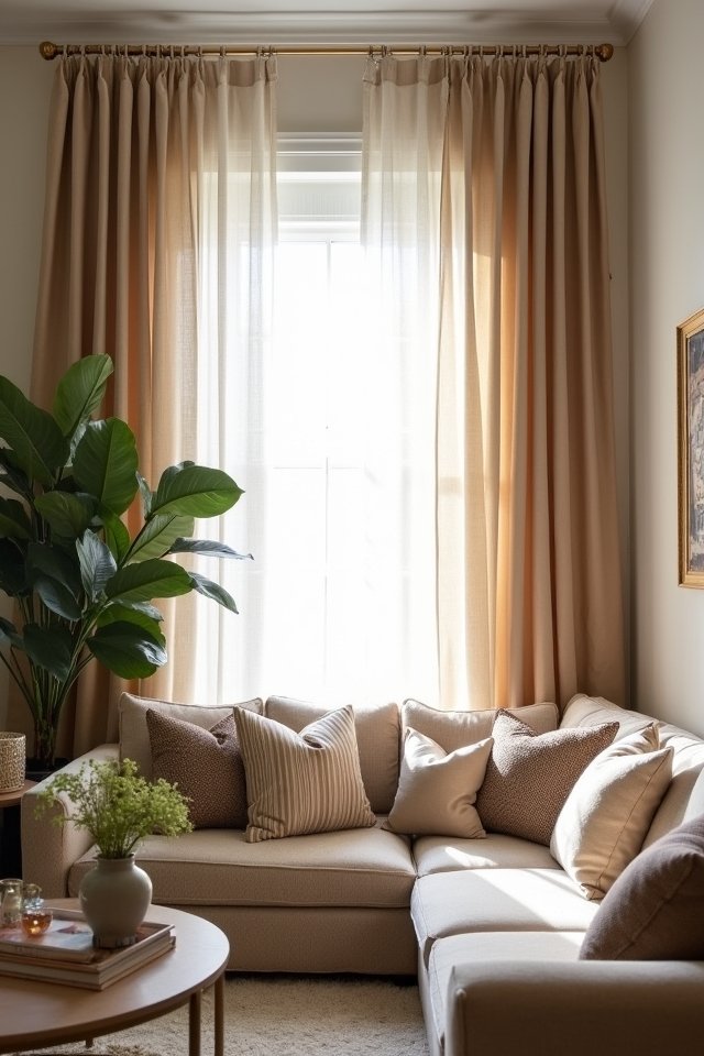 layered sheer and solid curtains