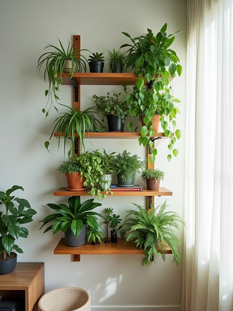 layered shelf garden display