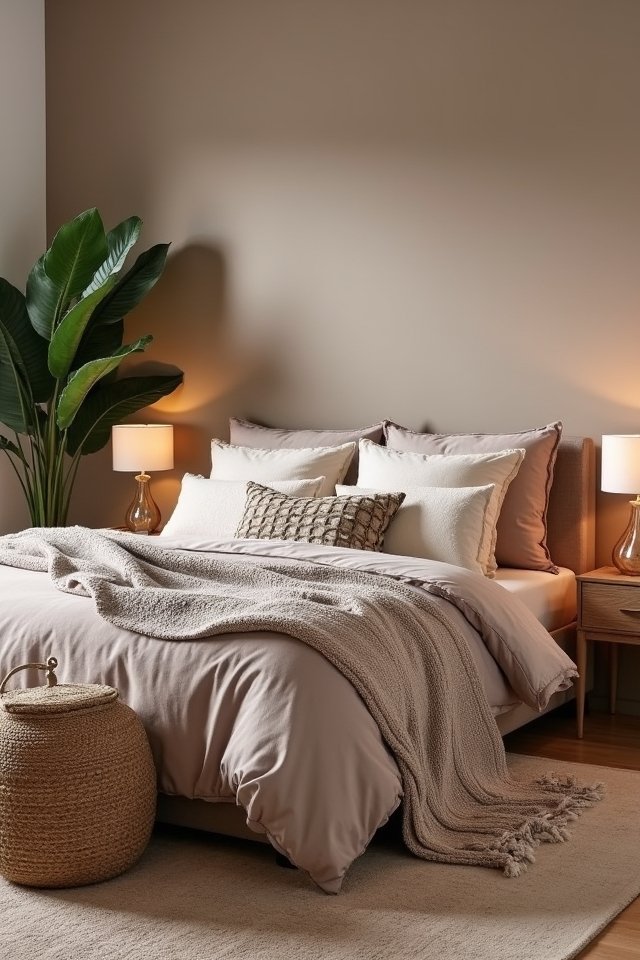 layered taupe textile warmth