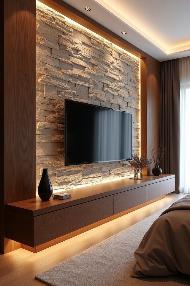 layered wood and stone textures