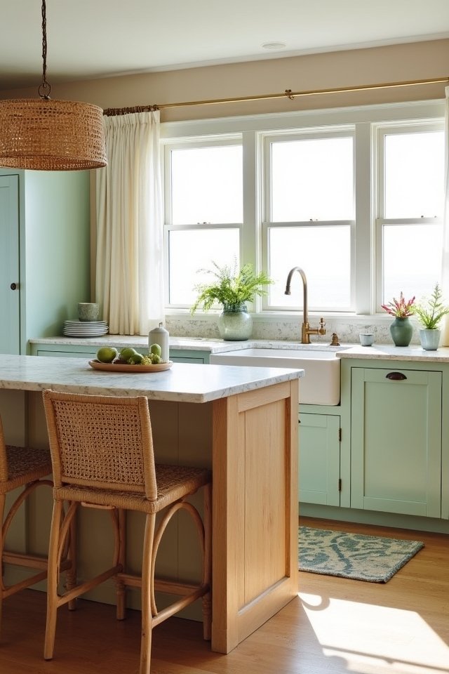 layering coastal kitchen textures