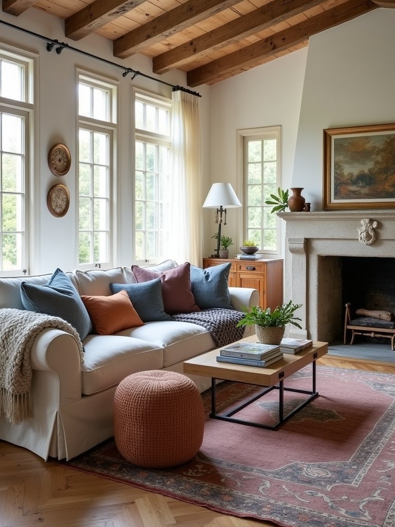 layering cozy fabric textures