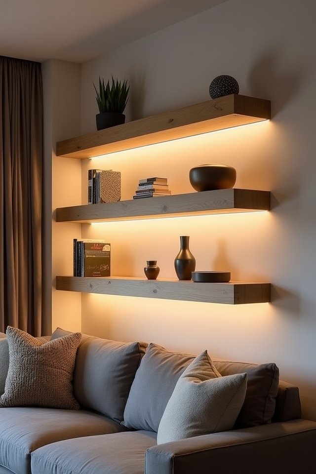 led lit shelf displays