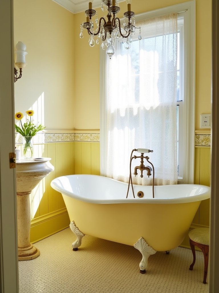 lemonade yellow bathroom accents