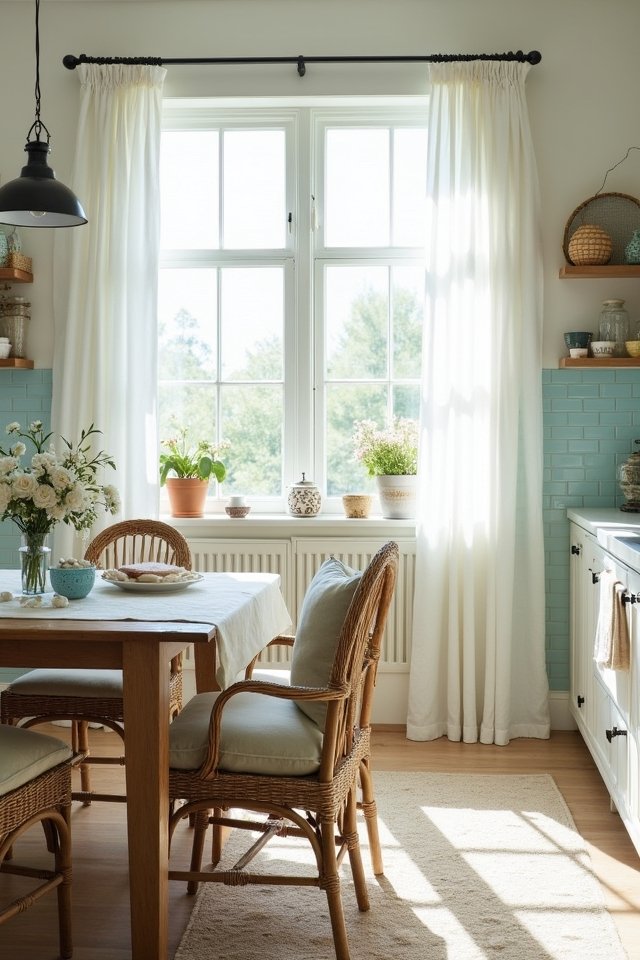 light airy kitchen textiles