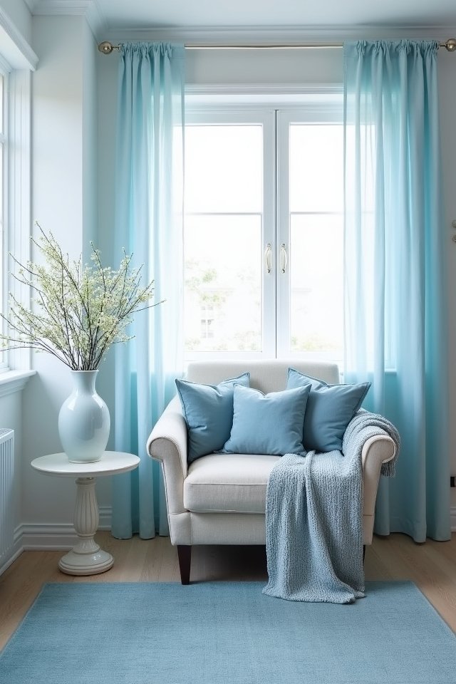 light blue decor accents
