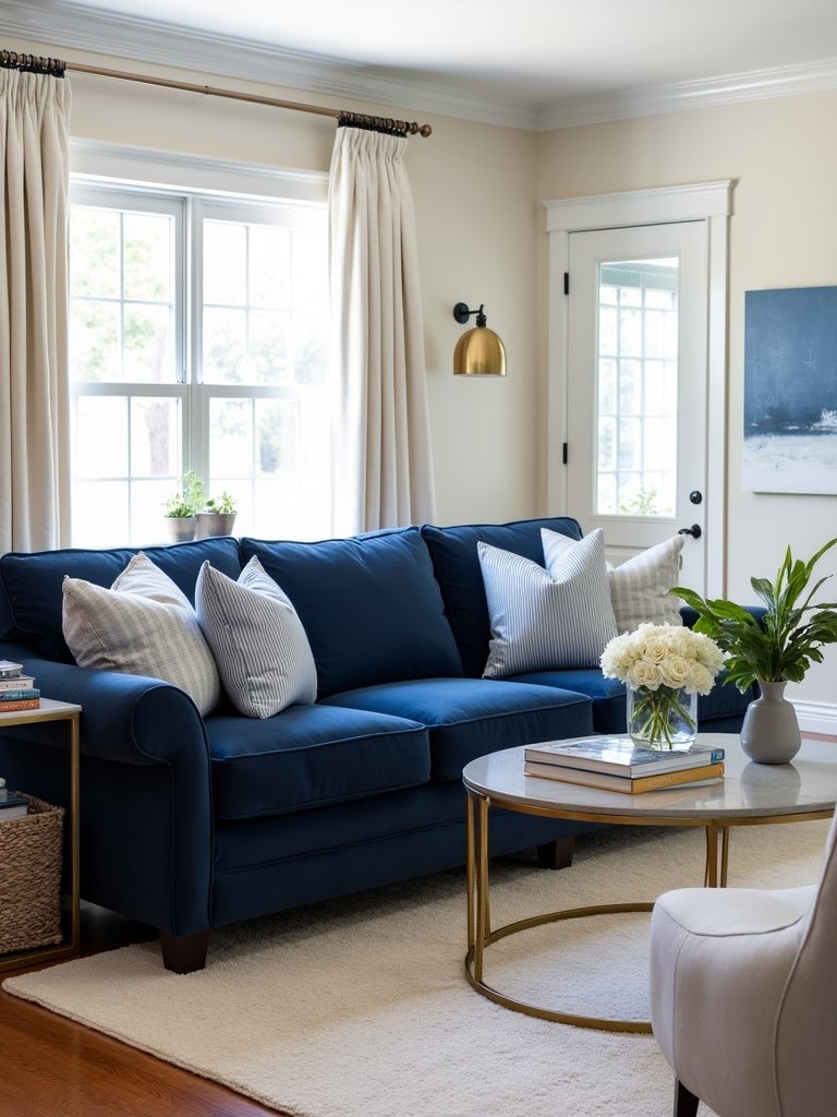 light blue striped pillows