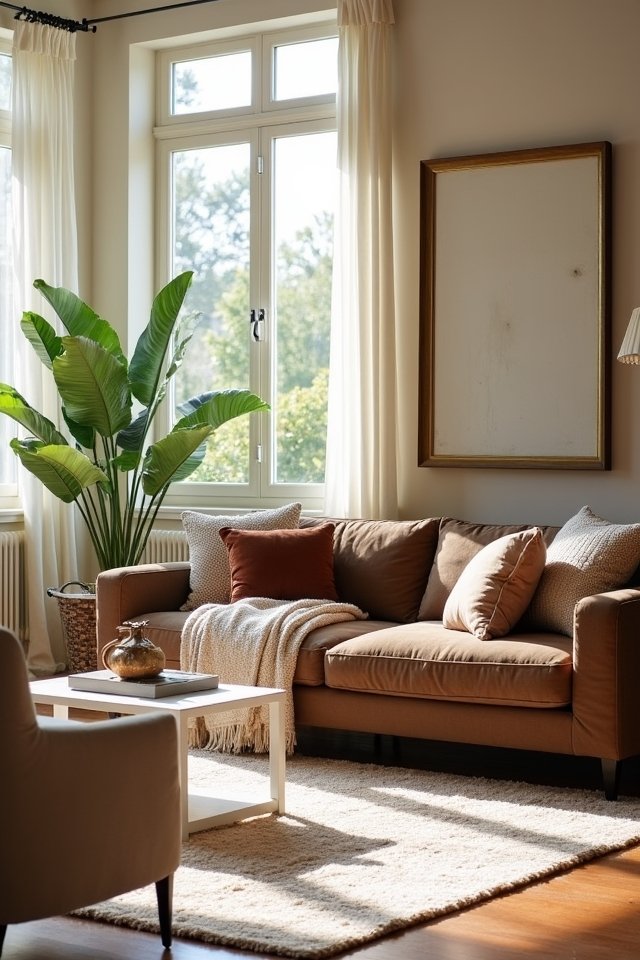 light furniture balances dark decor