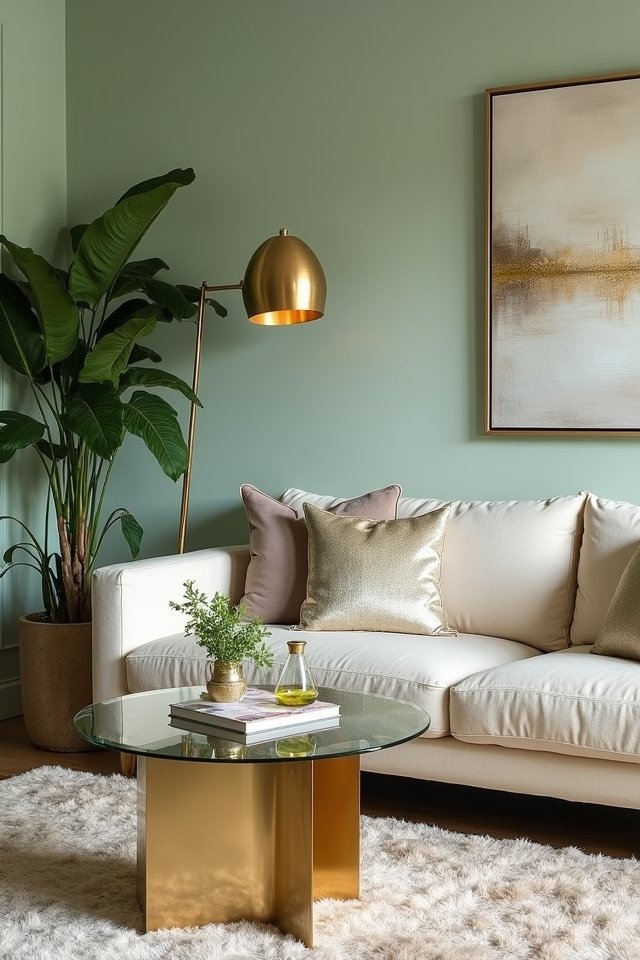 light green metallic elegance