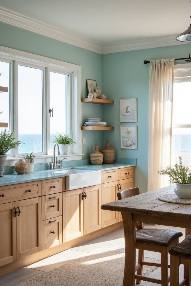 light wood coastal cabinets
