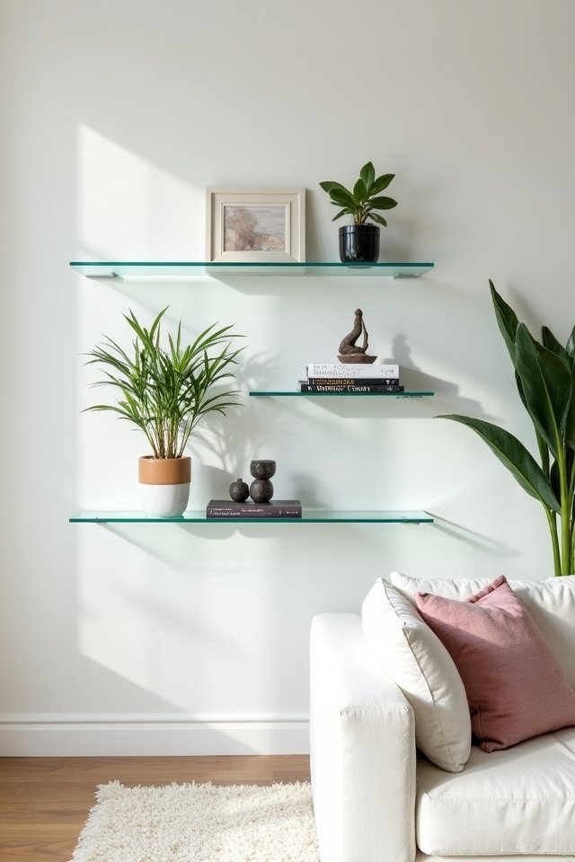 lightweight glass shelf elegance