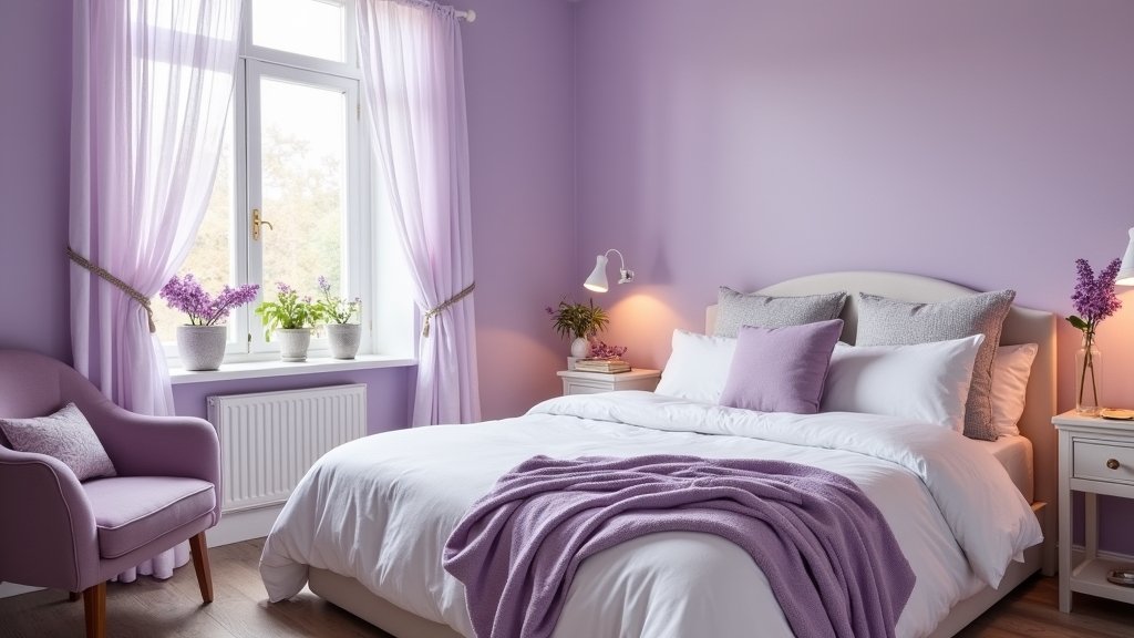 lilac bedroom design inspiration