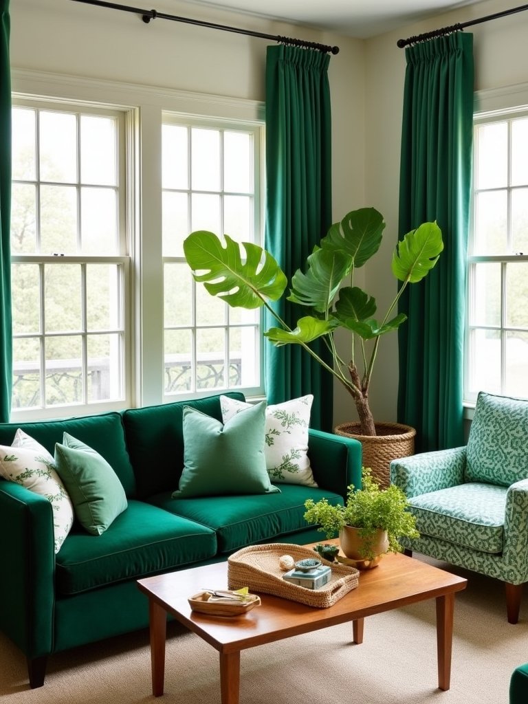 lively green pattern mixing