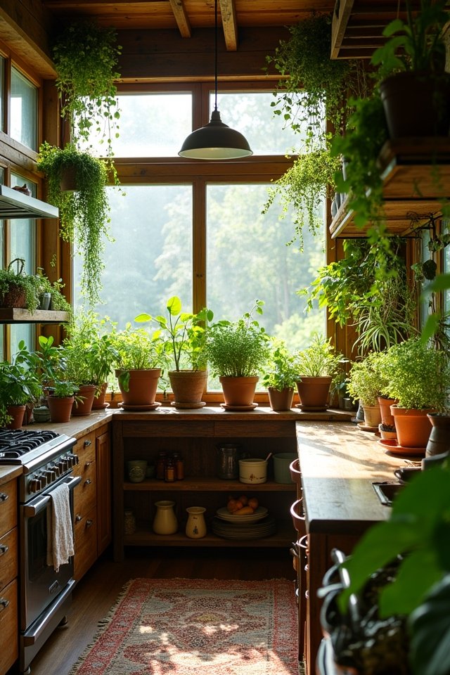 lively indoor plant kitchen