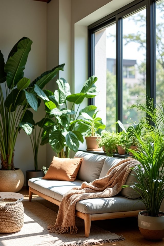 living room plant decor