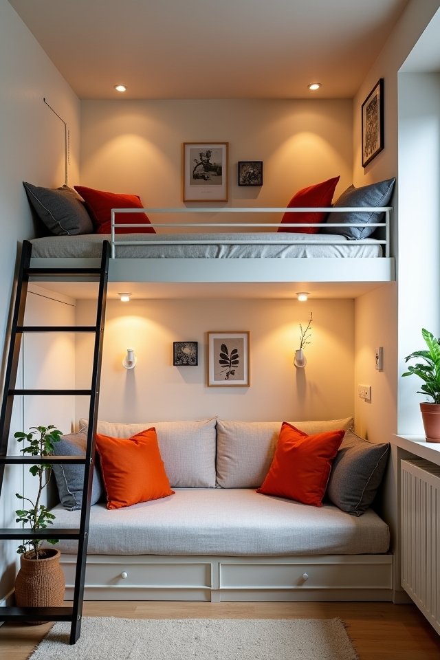 lofted bed maximize space