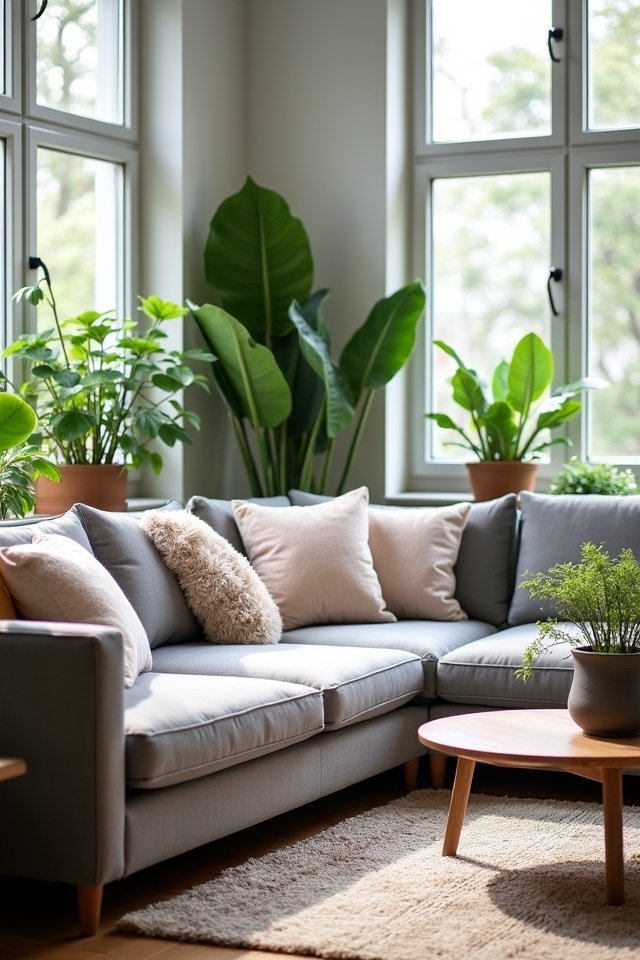 lush greenery revitalizes living room