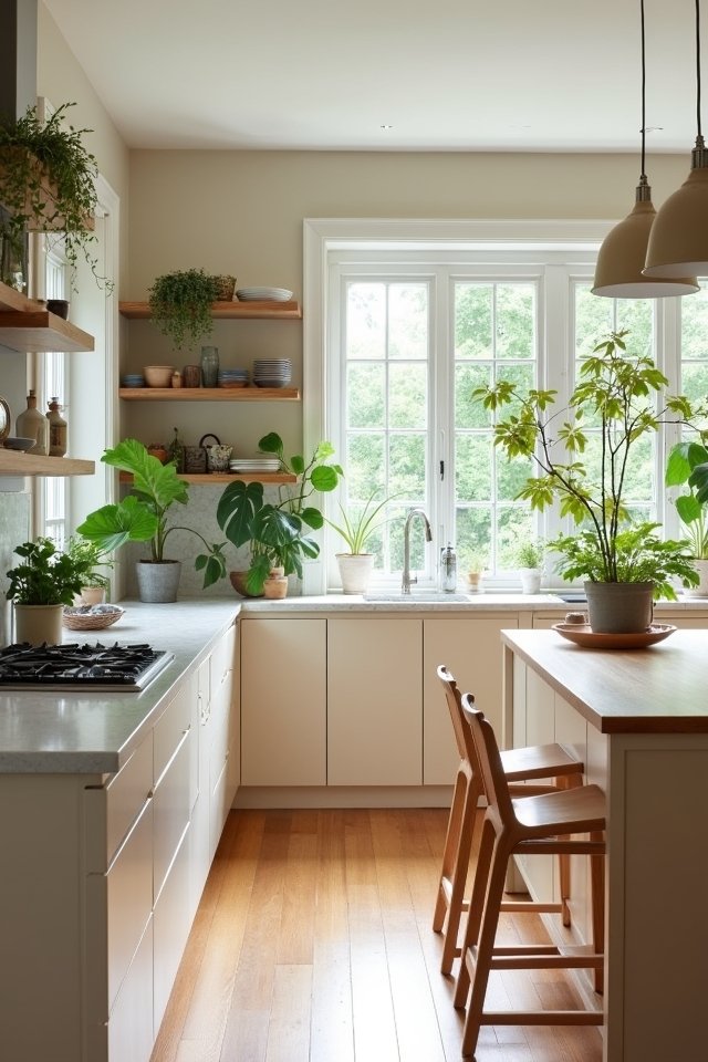 lush indoor plants enhance kitchens