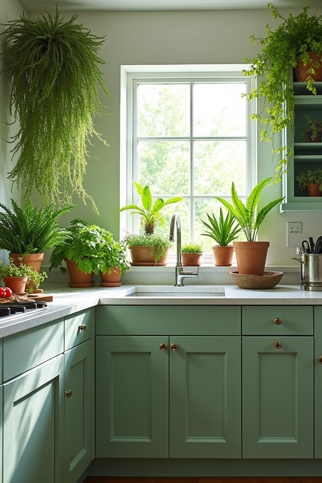 lush kitchen plant decor