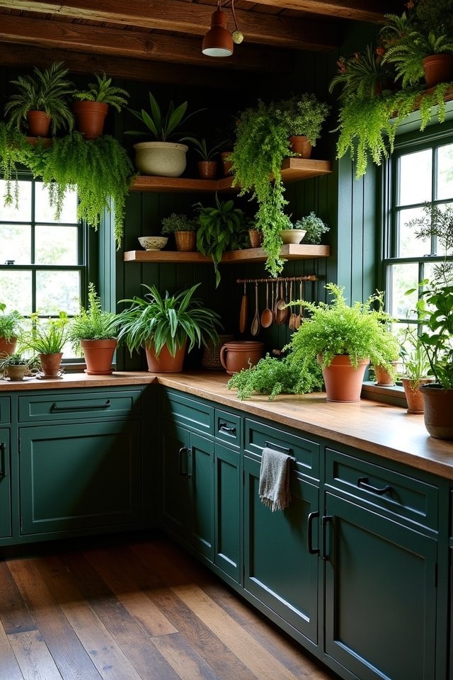 lush plants enhance kitchens