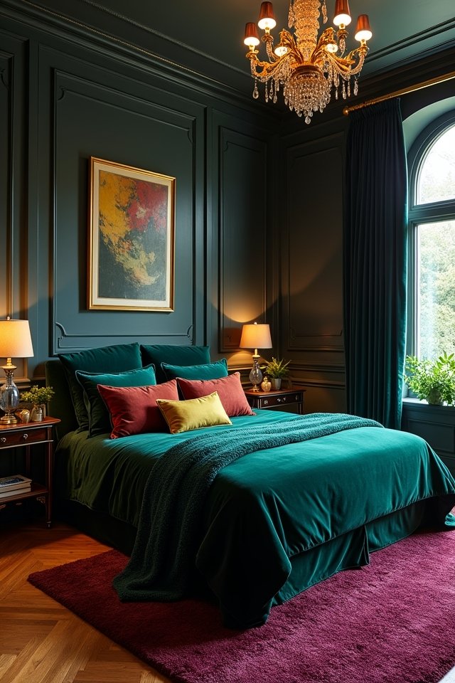 luxe charcoal with jewel tones